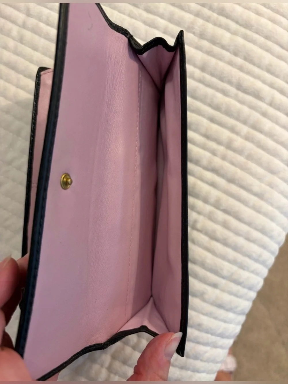 Coach Black Leather Wallet with Gold Turnlock